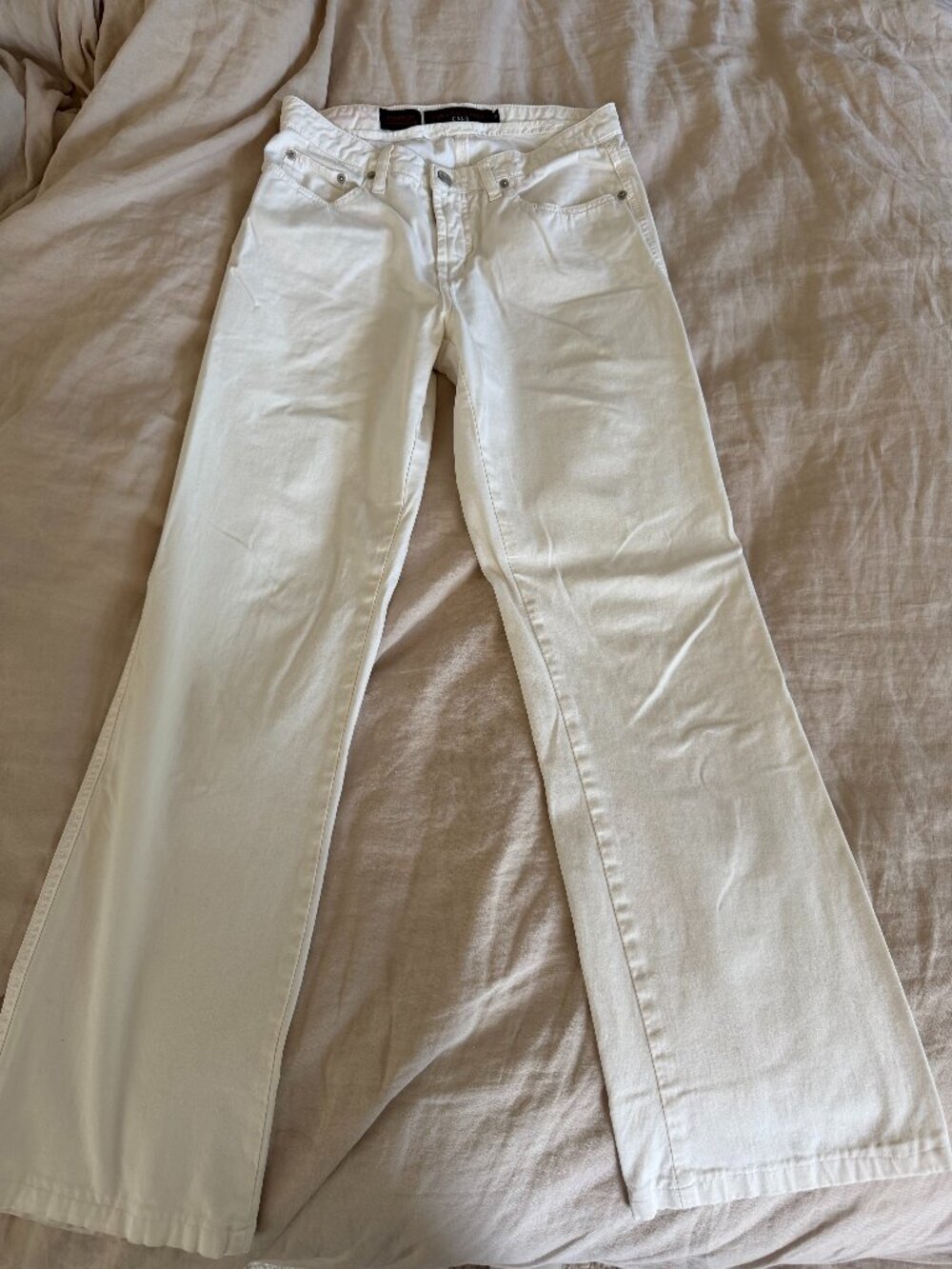 Fabrizio Gianni white jeans, size 4, stretch, straight leg
